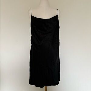 NWT Aritzia Black Satin Dress